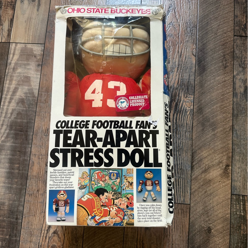 Vintage NCAA Pull Apart Plush Doll Stress Ohio State Buckeyes Team Rage Tear